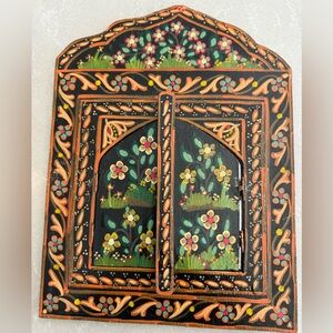 Hand Painted Vintage Treasures Of Morocco Moroccan Wall Mirror with Doors